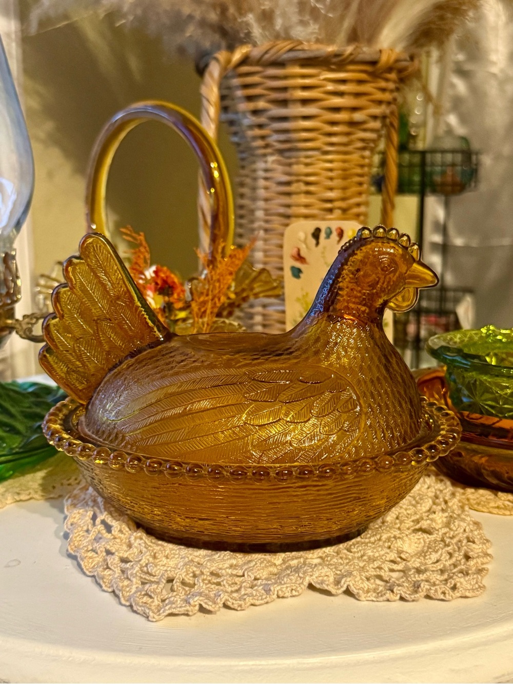 Indiana Amber Hen On Nest